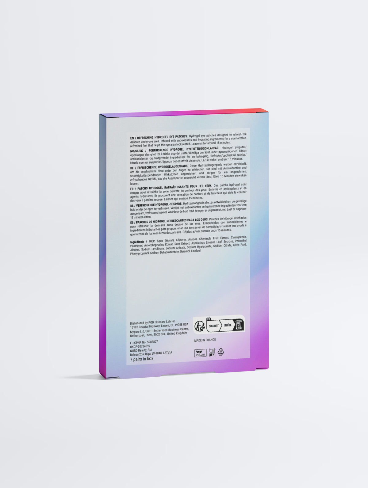 Anti-Fatigue Hydrogel Eye Patches
